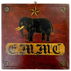 Great American Folk Art Game Board Featuring a Star and Elephant