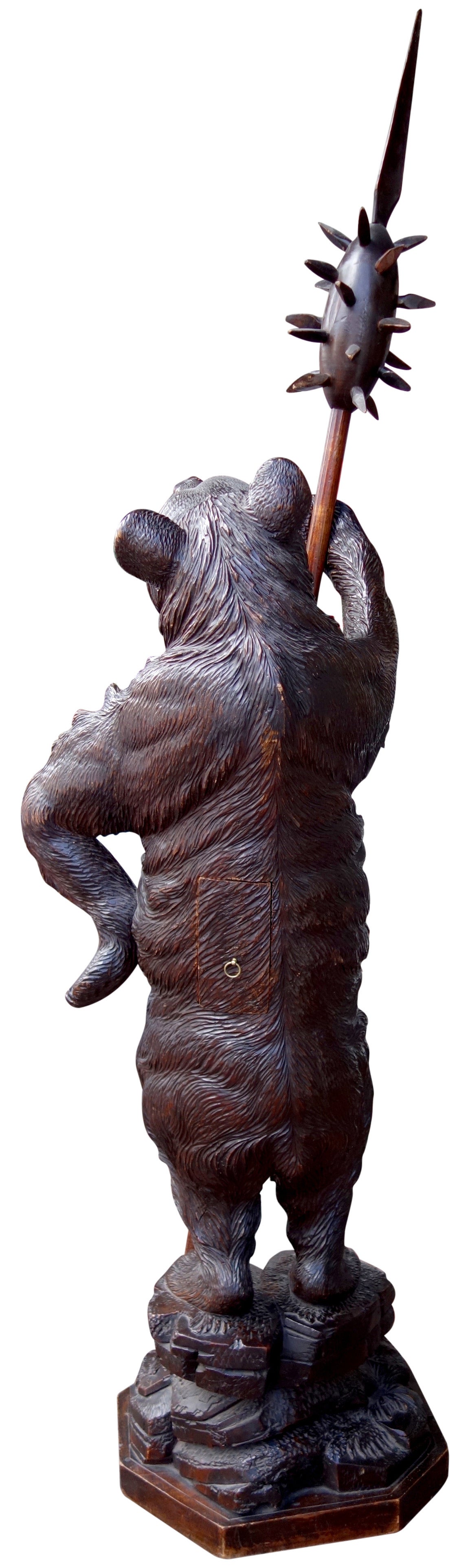 Swiss Monumental 19th Century Black Forest Carved Standing Bear Brienz