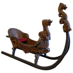 Late 19th Century Carved Bavarian Sled Model