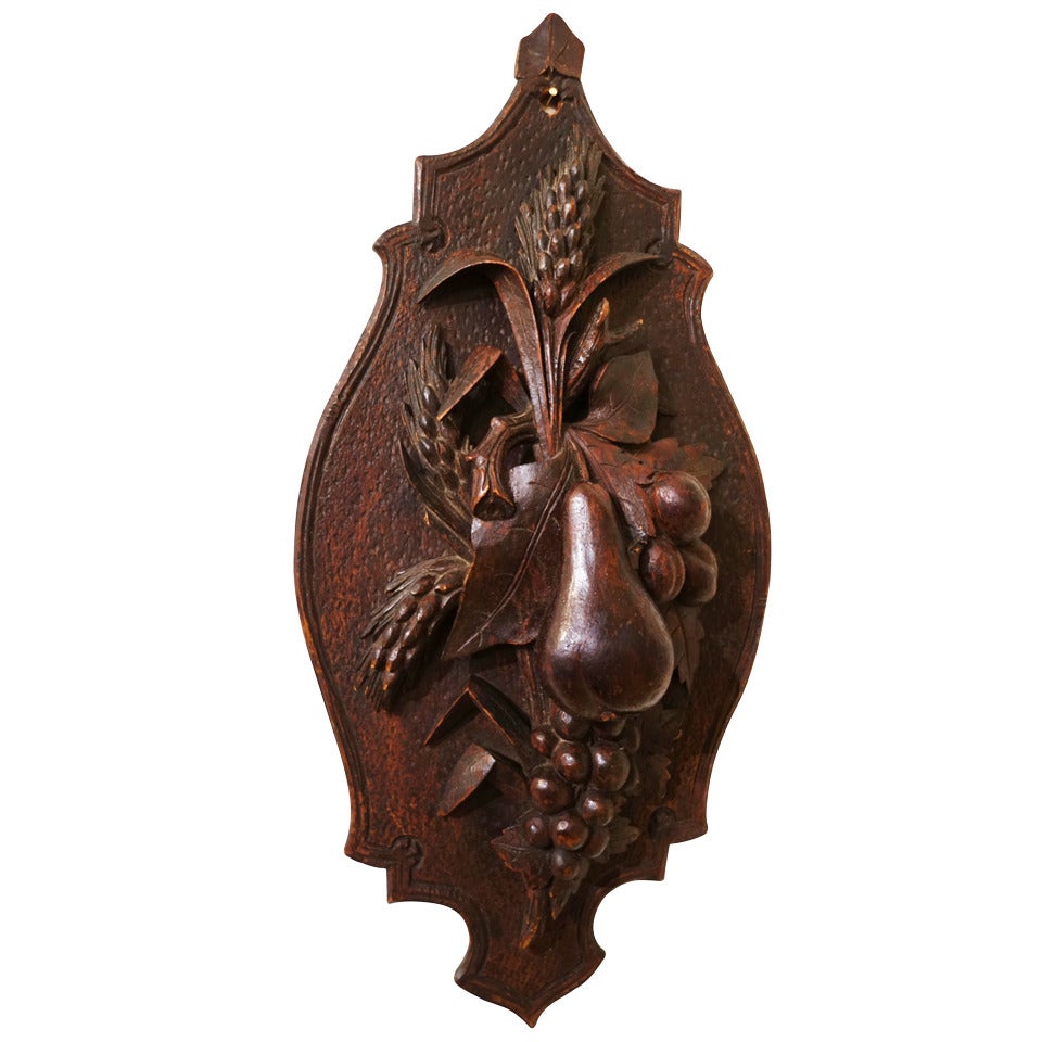 19th Century Black Forest Carved Wall Plaque