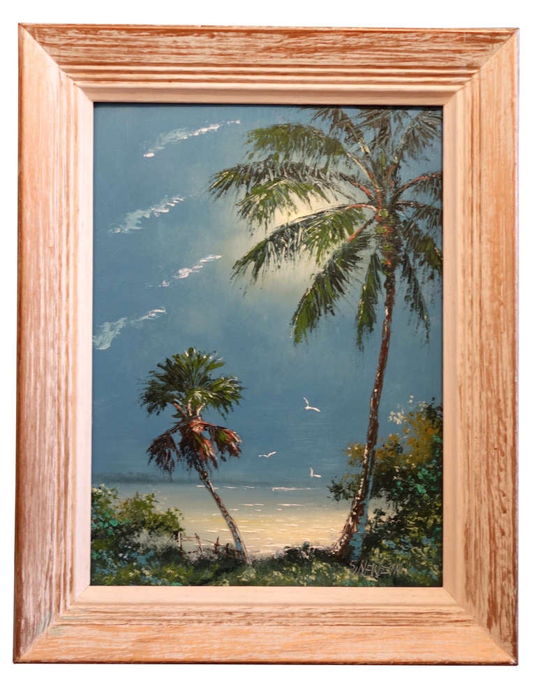 This painting on Upson board was done by Lemuel Newton, the younger brother of Harold and Sam Newton. Lemuel Newton was one of a group of 21 self-taught Afro-American artists during the 1950s, 60s, and 70s who have come to be known as the 