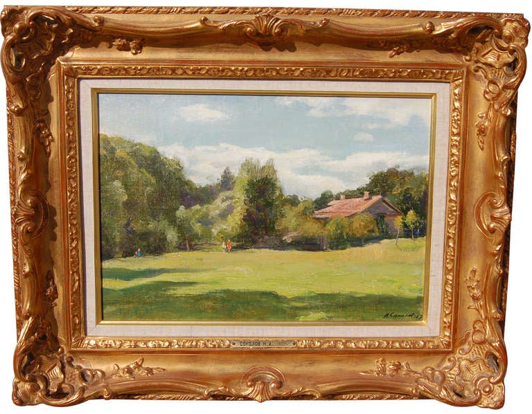 Nikolai Sokolov (1903-2000), Sunny Day, oil on canvasboard, 1967, 16” x 20” including frame
