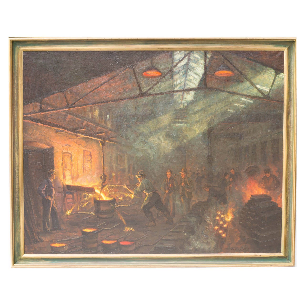 "The Foundry" Painting by Alfred Jensen 