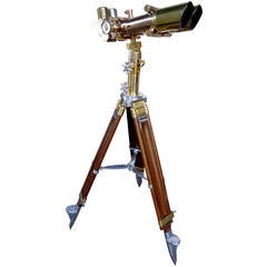 Rare Bronze French Naval Binoculars, Krauss, Paris, circa 1933