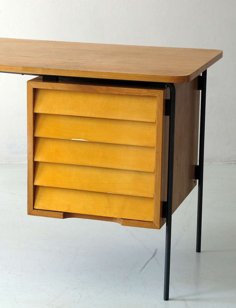 Veneer Mid-Century Modern 1960s German Writing Desk