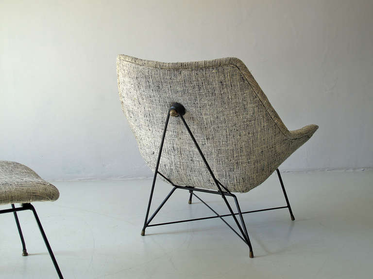Rare Italian Mid-Century Modern Augusto Bozzi Cosmos Lounge Chair, 1955  In Good Condition In Nurnberg, DE