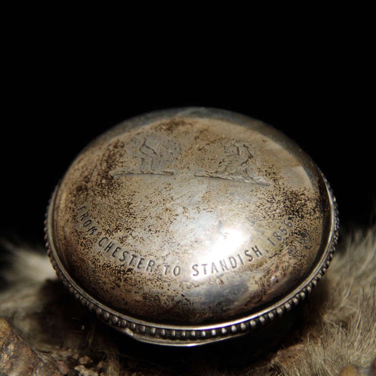 19th Century English Ramshead Inkpot in Silver 4