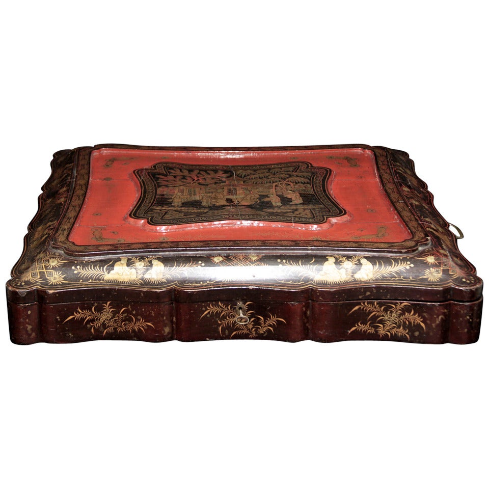 19th Century English Documents Case, chinese laque