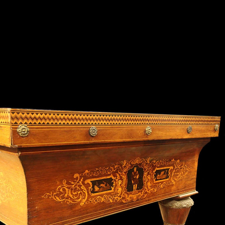 French 19th Century french Billiards Table, marquetry