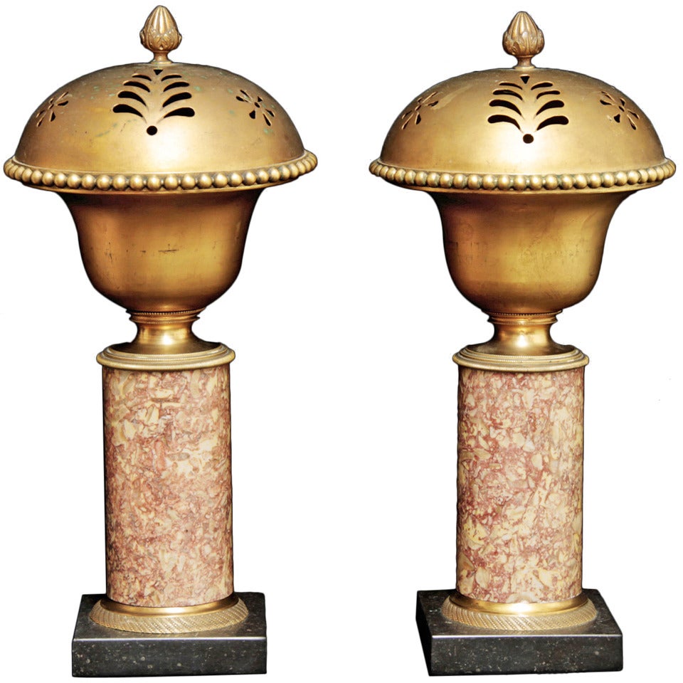 A pair of French Empire Incense Burners/Scented Pots