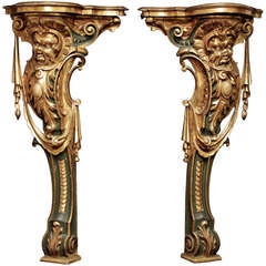 A pair of  18th Century Italian Wall Consoles