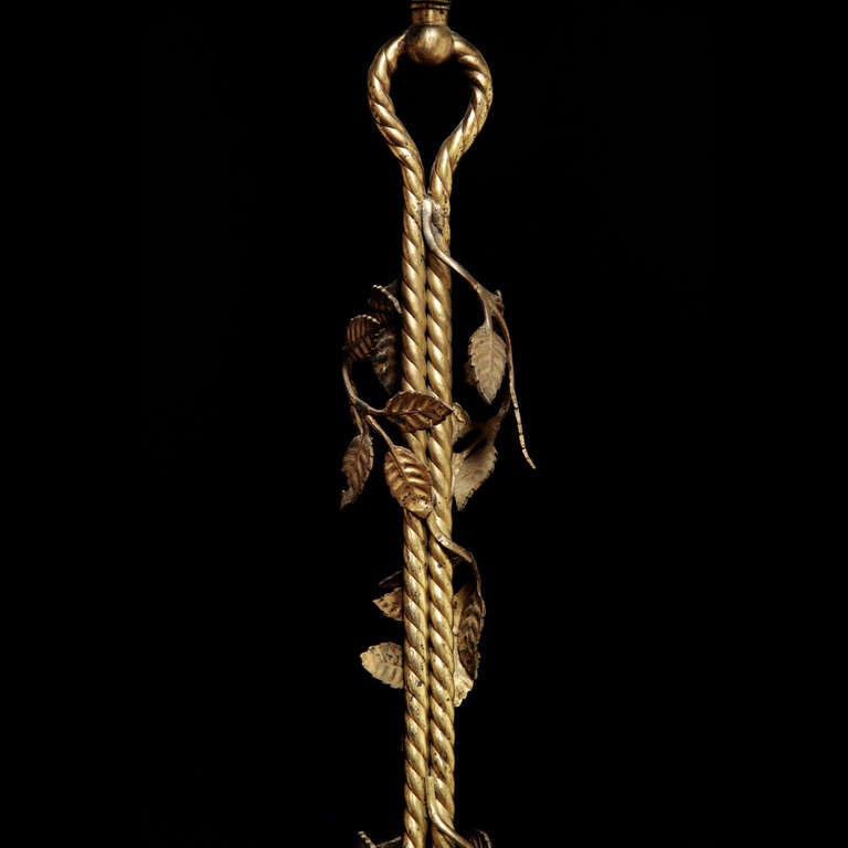 20th Century Bronze Plaited Hanging Basketlamp