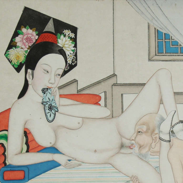 Inconnu dessins érotiques chinois à l'aquarelle du 20e siècle