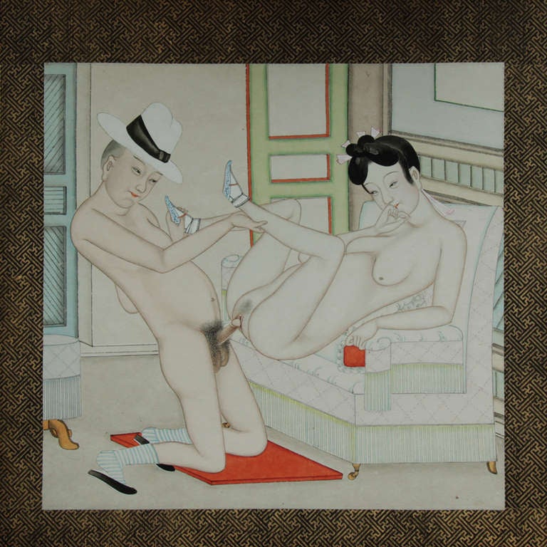 dessins érotiques chinois à l'aquarelle du 20e siècle 1
