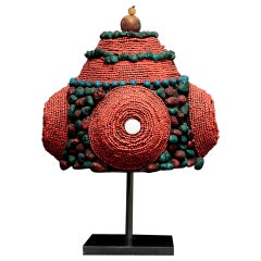 Merveilleuse pièce de tête tibétaine en perles du 19ème siècle