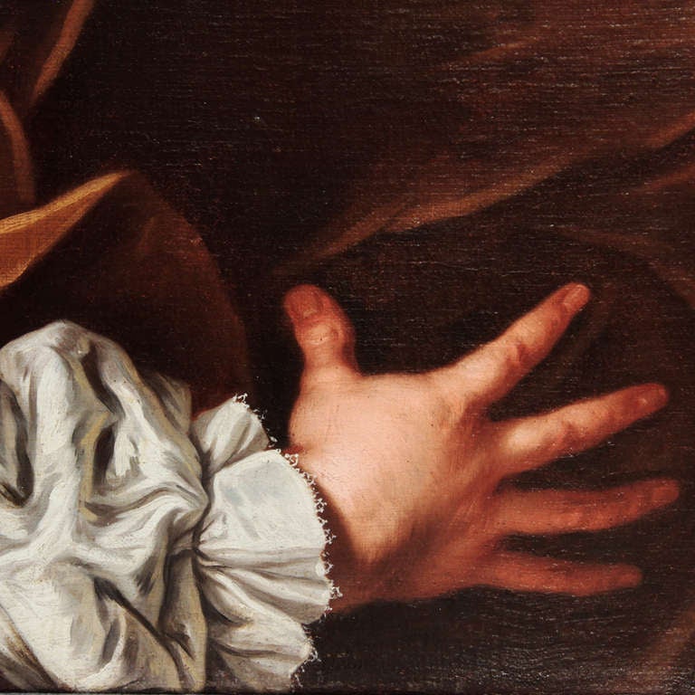 Baroque French Portrait Oil on Canvas circa 1700