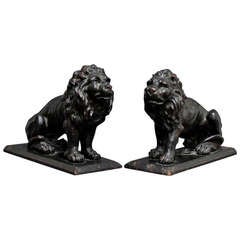 17th C. pair of Italian wooden Lions 6