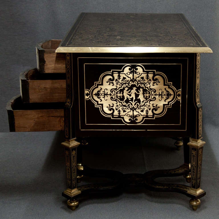 17th Century Exceptionnel French Mazarin Writing Desk, boulle technique In Excellent Condition In Esbeek, NL