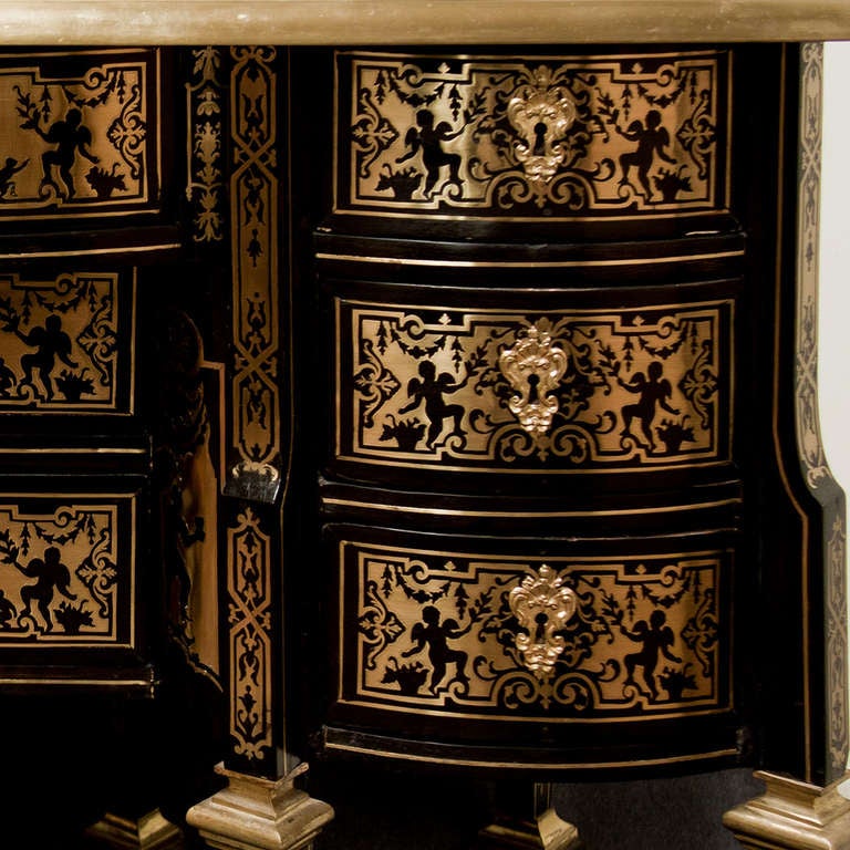 17th Century Exceptionnel French Mazarin Writing Desk, boulle technique 1