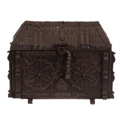 French Gothic Revival Wrought Iron Casket circa 1850 9