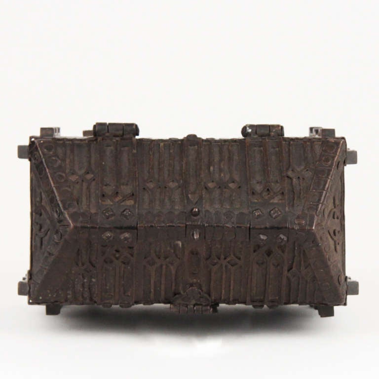 French Gothic Revival Wrought Iron Casket circa 1850 1