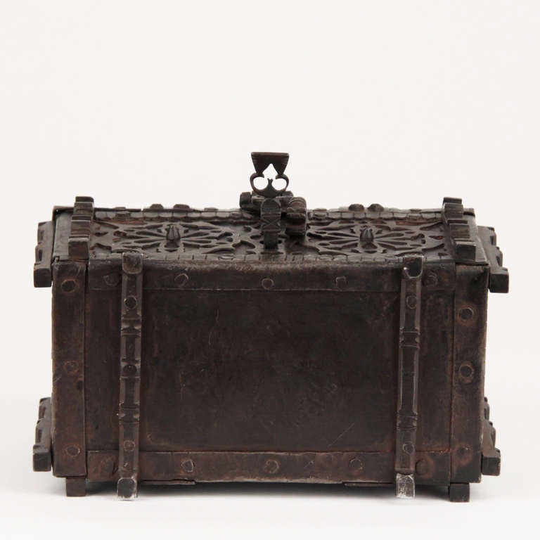 French Gothic Revival Wrought Iron Casket circa 1850 2