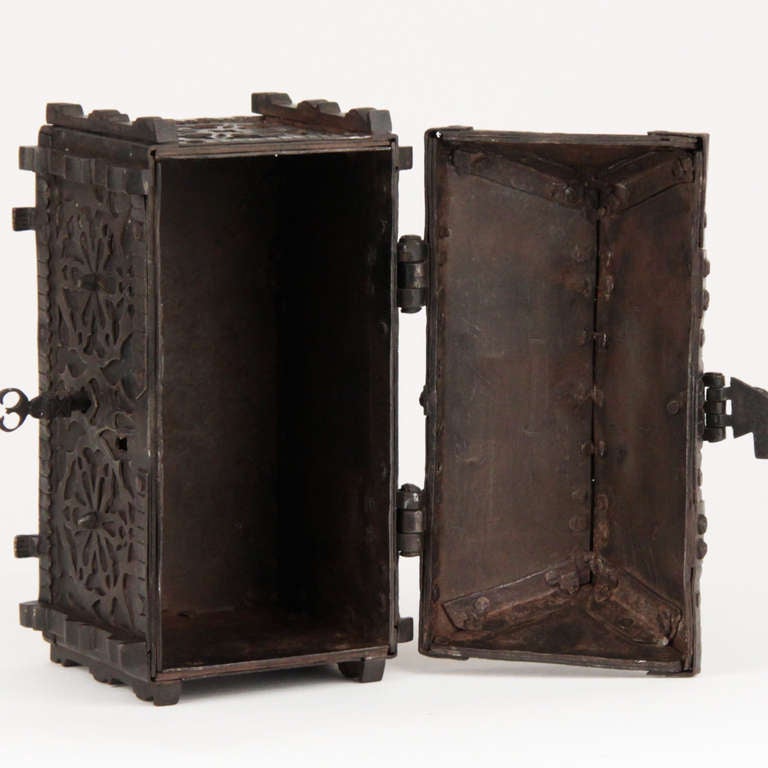 French Gothic Revival Wrought Iron Casket circa 1850 3