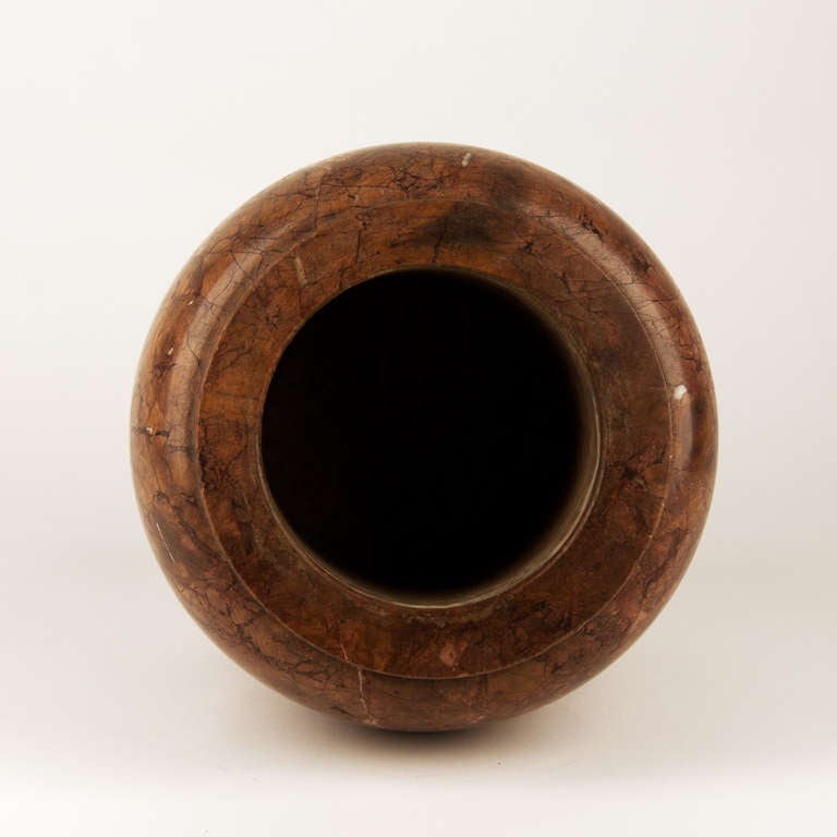 Bronze A French Renaissance 17th Century Marble Jar With Wooden Lid.