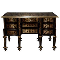 17th Century Exceptionnel French Mazarin Writing Desk, boulle technique
