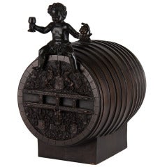 19th Century French Bronze wine Barrel