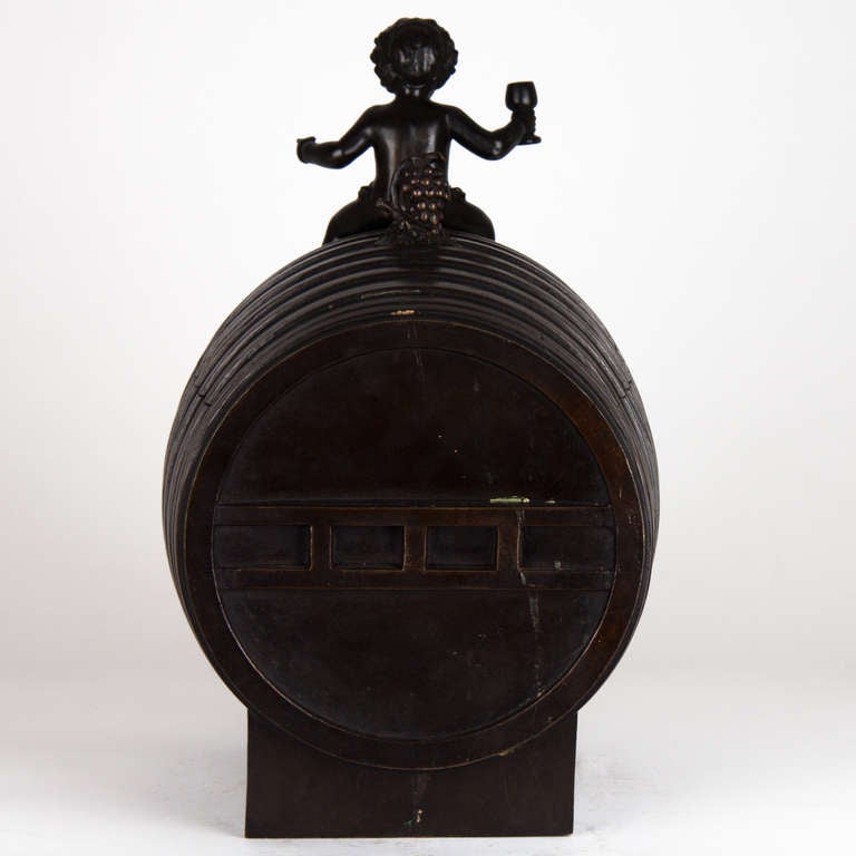 19th Century French Bronze wine Barrel 1