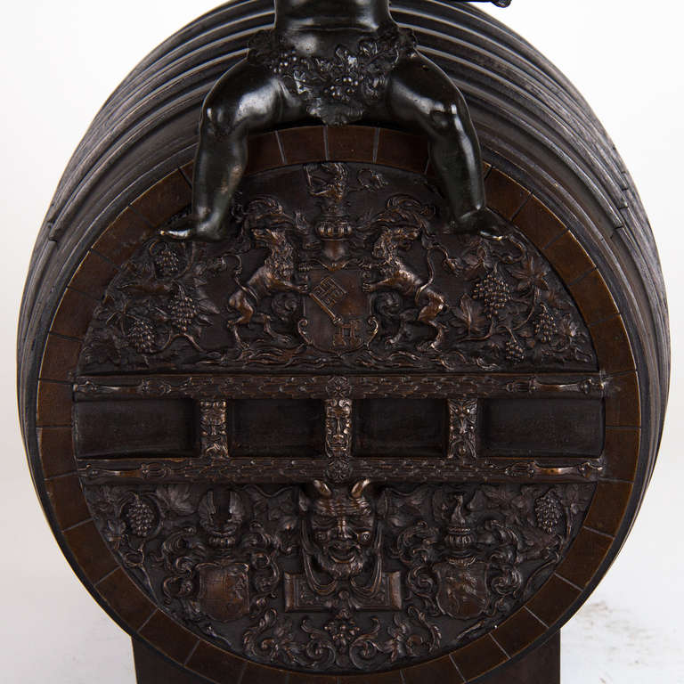 19th Century French Bronze wine Barrel 4