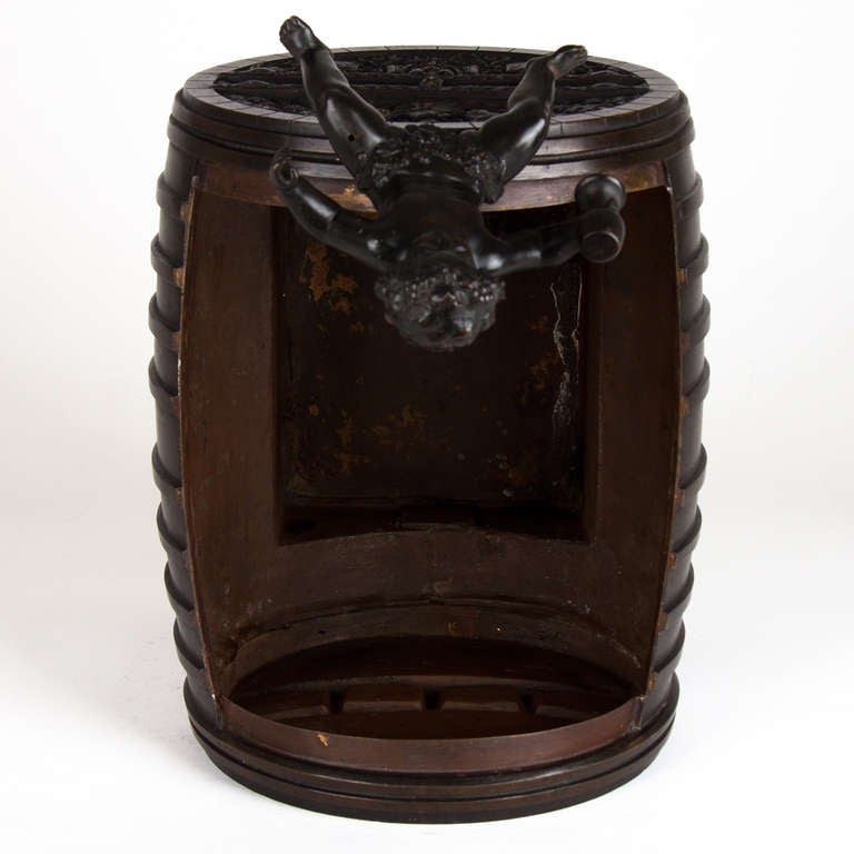 19th Century French Bronze wine Barrel 5
