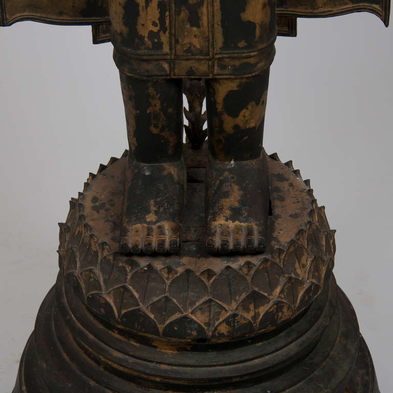 18th Century Large Standing Bronze Buddha, Thailand 2