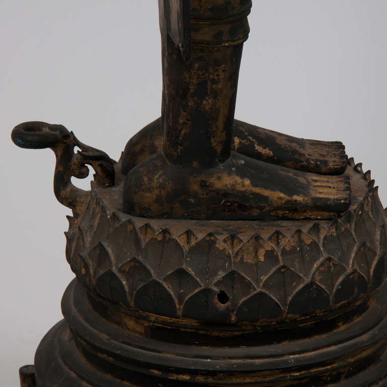 18th Century Large Standing Bronze Buddha, Thailand 3