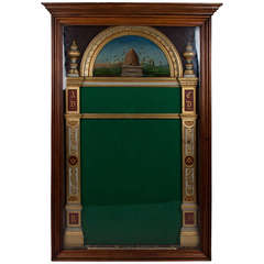 19th Century French Bulletin Board with Images from the Freemasonry in Display Cabinet