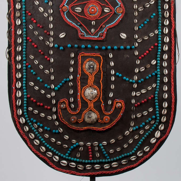Chinese 19th century Tibitan beaded garment with semi-precious stones