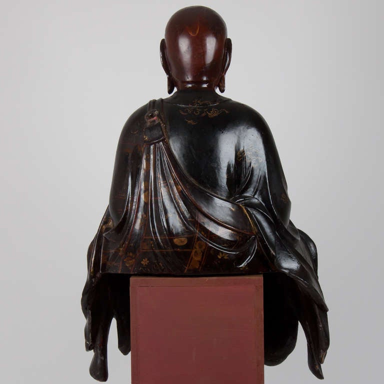 Wood 15th century important wooden Japanese statue