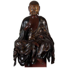 15th century important wooden Japanese statue