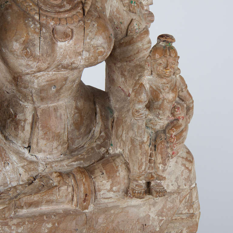 17th Century Wooden Buddha, India 2
