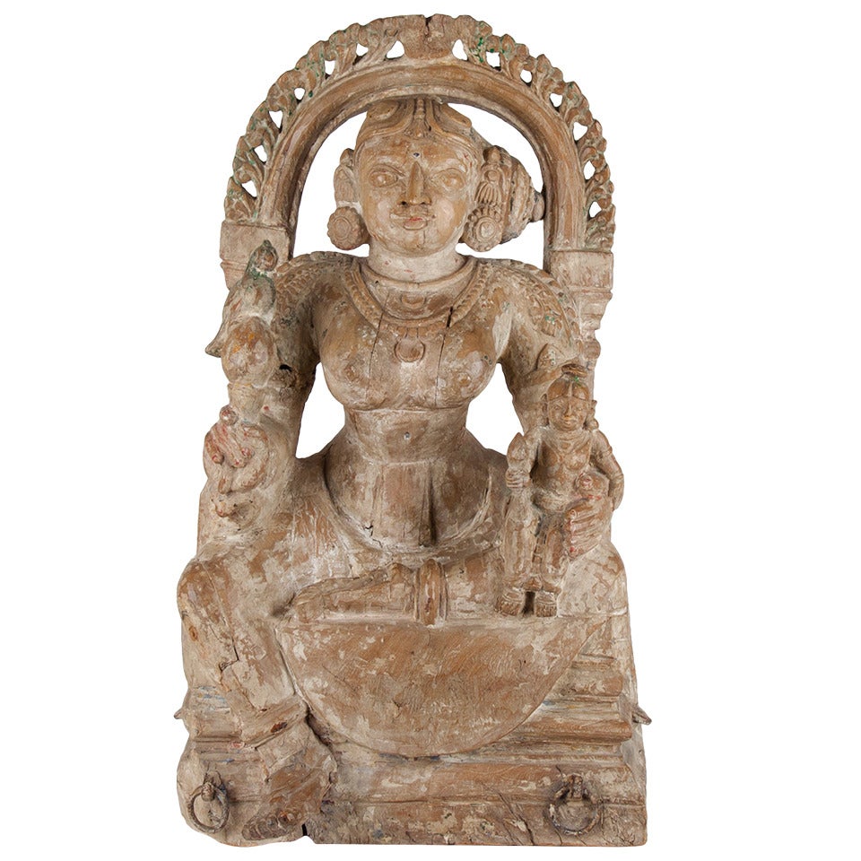 17th Century Wooden Buddha, India