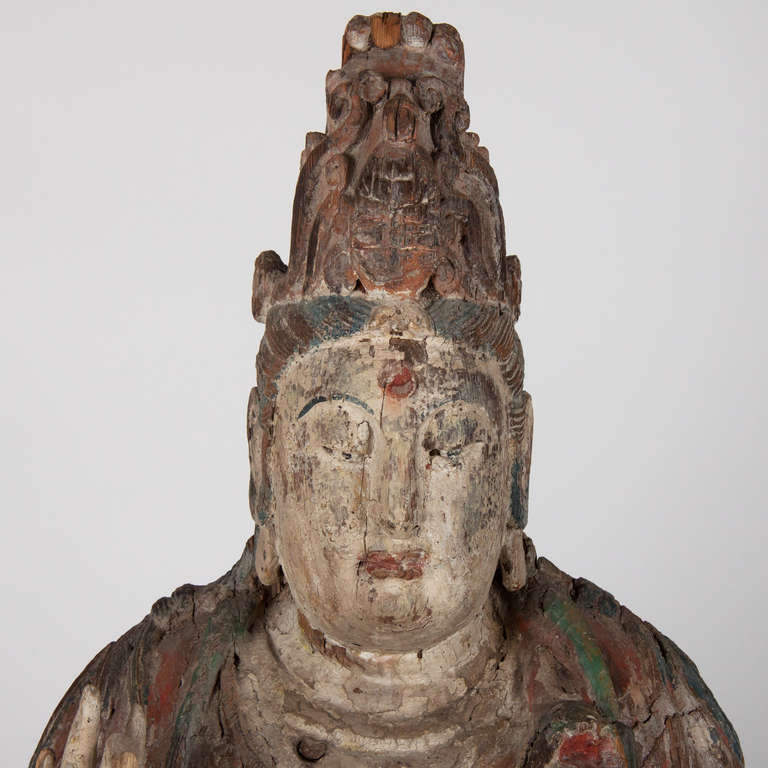 18th Century Wooden Seated Buddha, China In Good Condition In Esbeek, NL