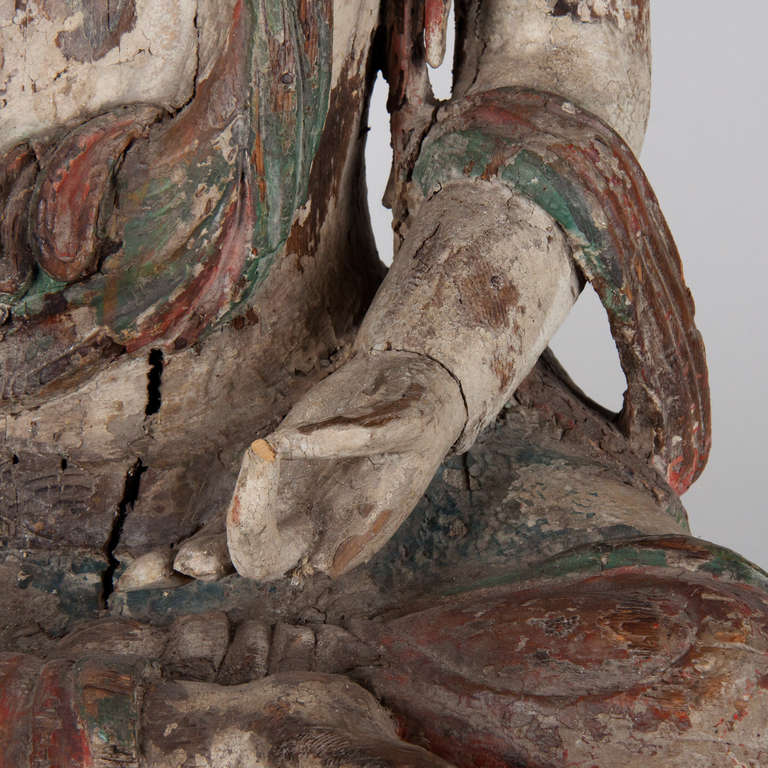 18th Century Wooden Seated Buddha, China 1