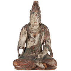 18th Century Wooden Seated Buddha, China 1