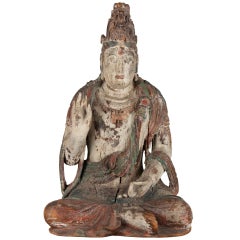 18th Century Wooden Seated Buddha, China