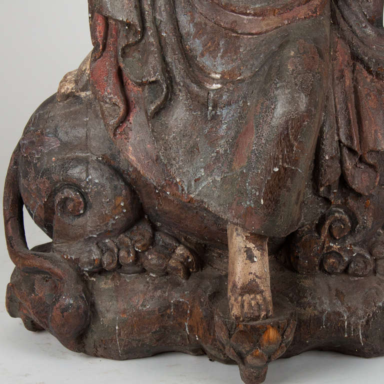 18th Century and Earlier 18th Century Wooden Seated Buddha, China