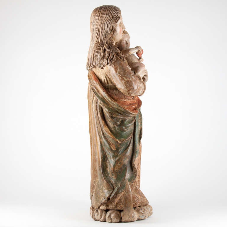 Wonderful portuguese Madonna and Child, circa 1600 In Excellent Condition In Esbeek, NL