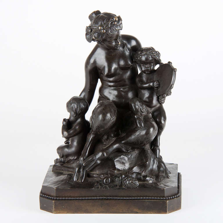 Bronze group depicting a female faune with faune children playing music.
French,signed by Clodion.
Top Quality and a excellent condition.