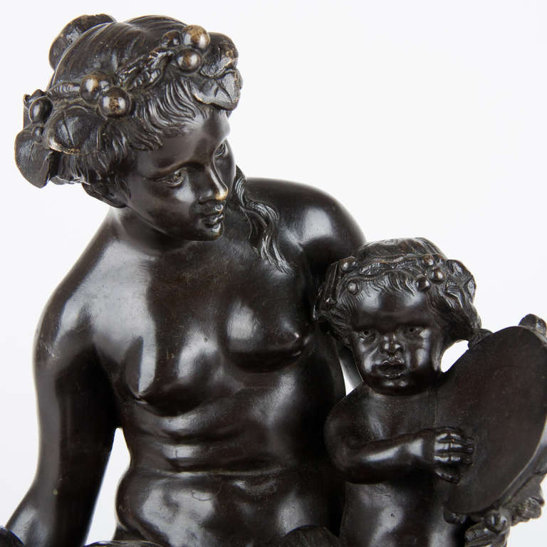 19th Century French Bronze Group, Signed by Clodion In Excellent Condition In Esbeek, NL