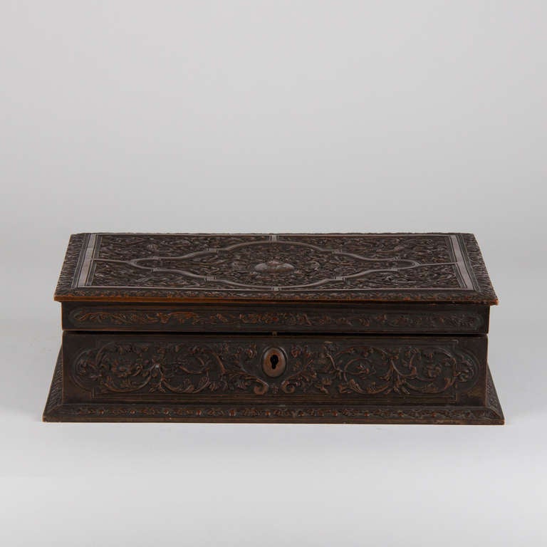 French 19th Century Bronze Jewelry Box in Style of Cesar Bagard